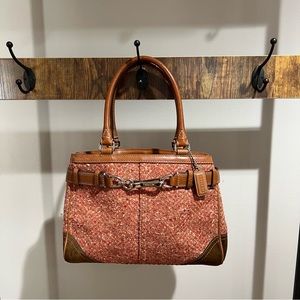 Coach Red and Brown Tote Bag
